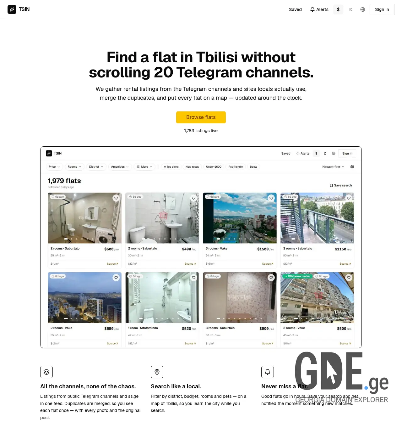 Screenshot of the site tsin.ge at 2026-07-19