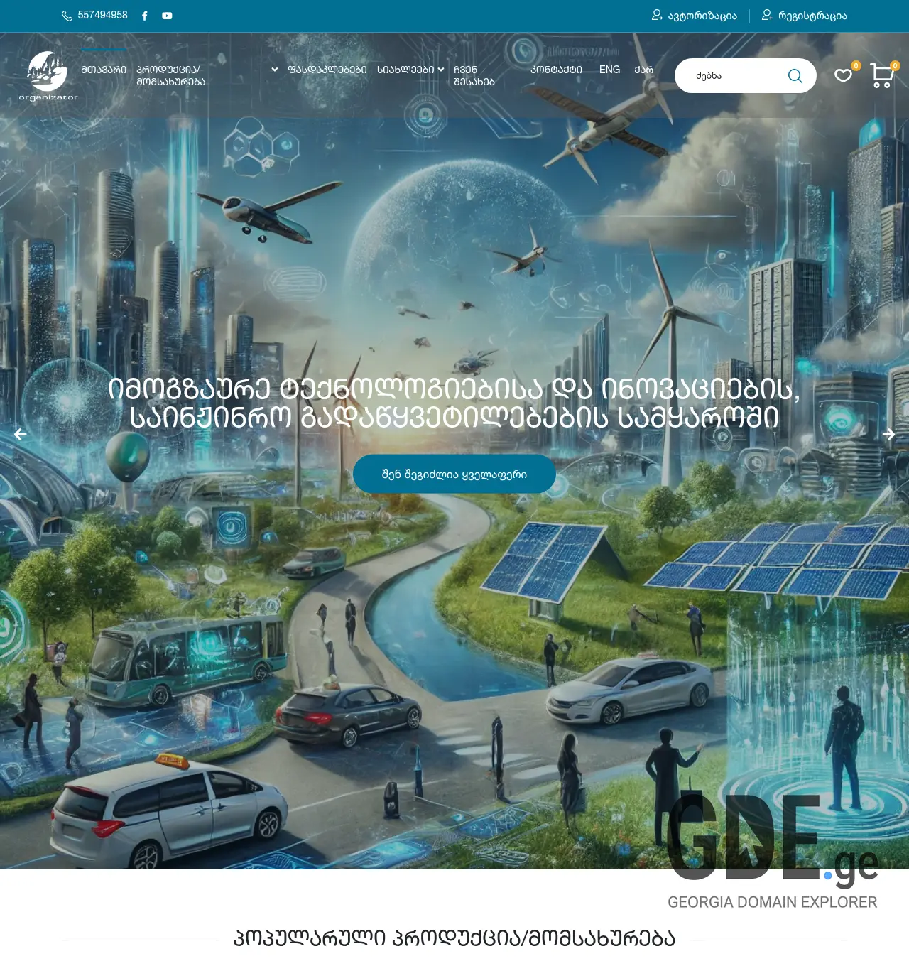 Screenshot of the site tsindebi.ge at 2026-06-07