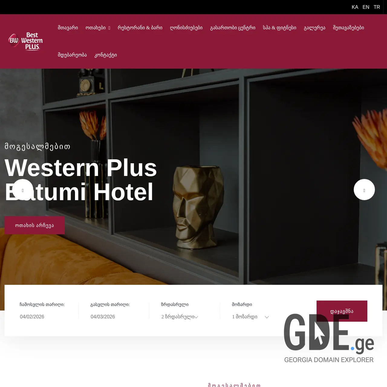 Screenshot of the site tursa.ge at 2026-04-02