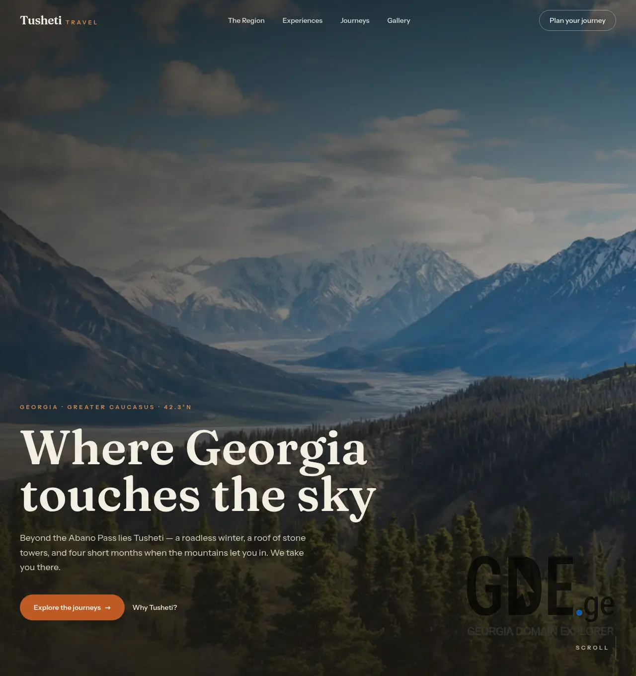 Screenshot of the site tushetitravel.ge at 2026-06-05