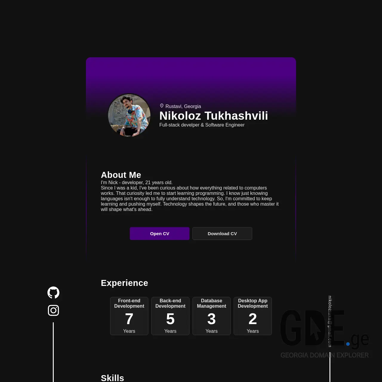 Screenshot of the site tuxa.ge at 2026-04-02