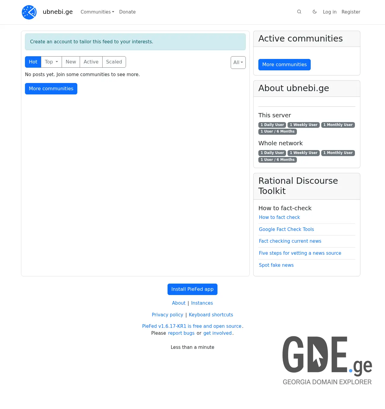 Screenshot of the site ubnebi.ge at 2026-05-02