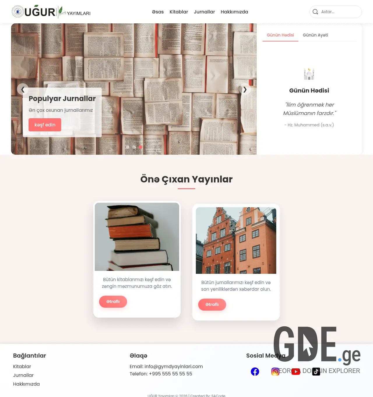 Screenshot of the site uguryayimlari.ge at 2026-05-17