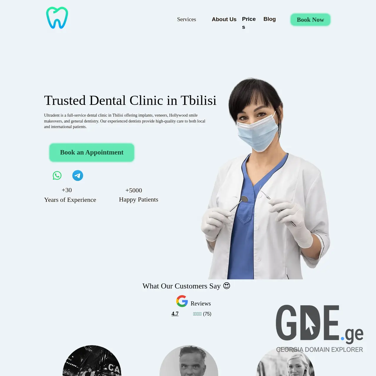 Screenshot of the site ultradent.ge at 2026-04-02