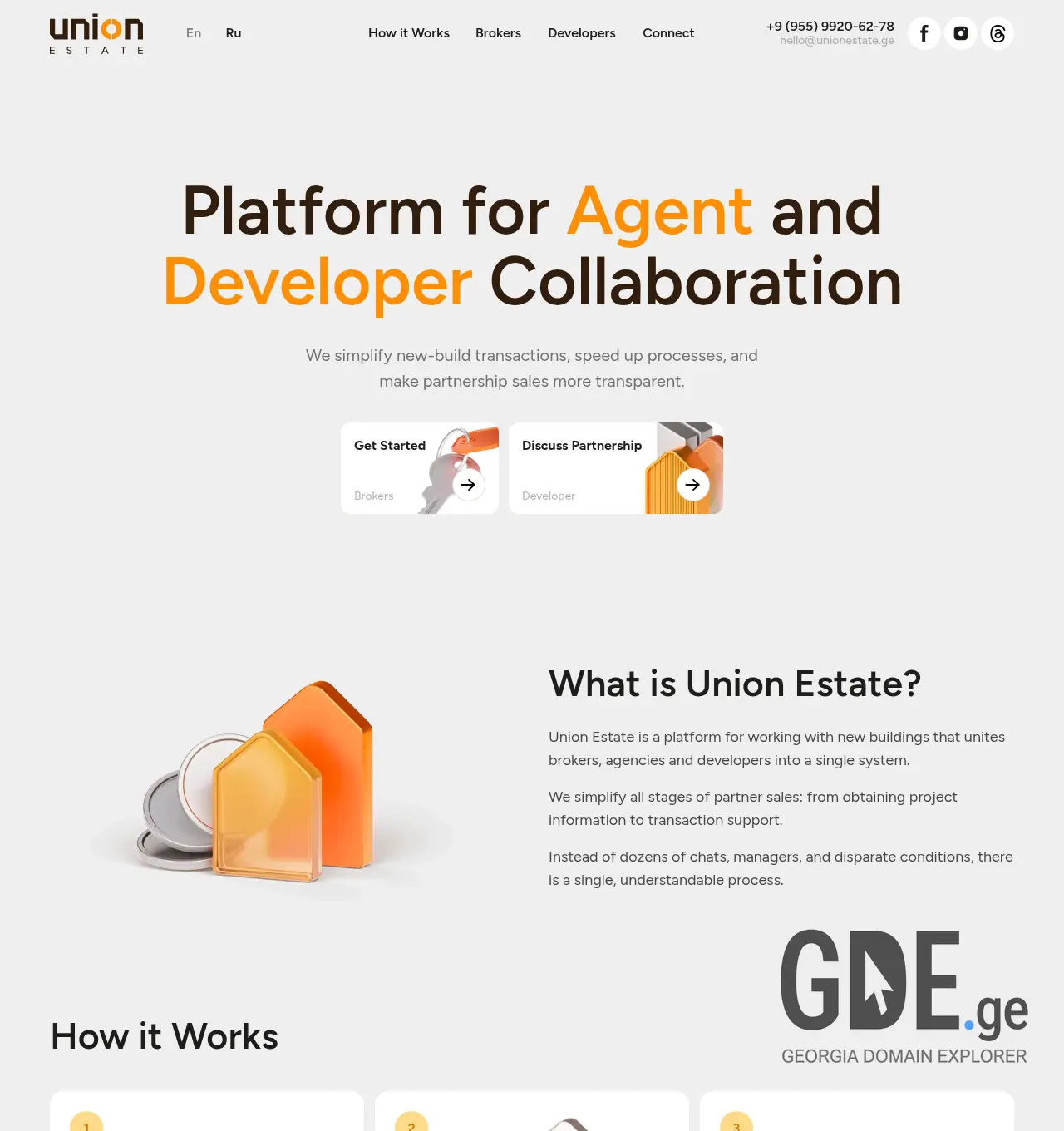 Screenshot of the site union-estate.ge at 2026-05-06