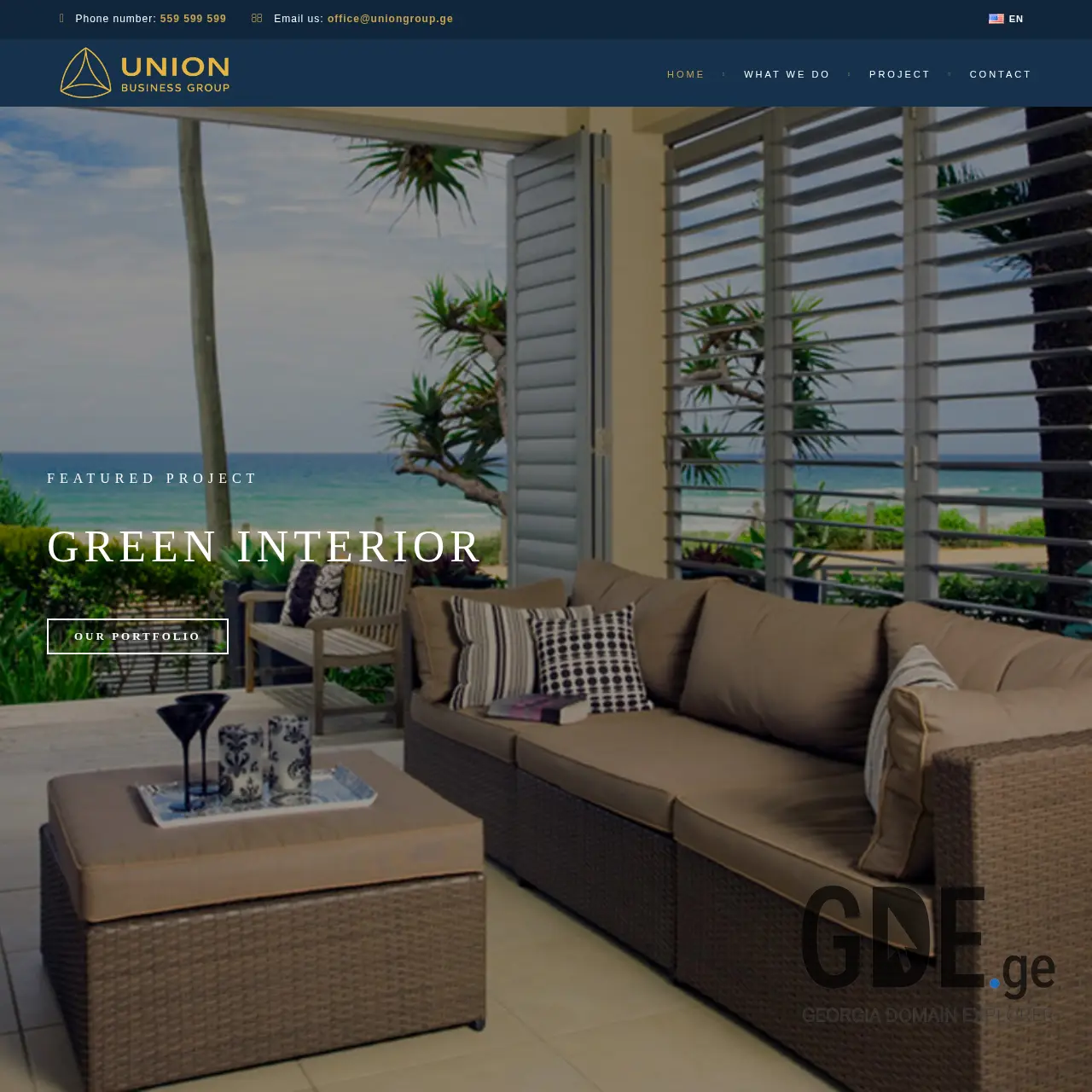 Screenshot of the site uniongroup.ge at 2026-03-26