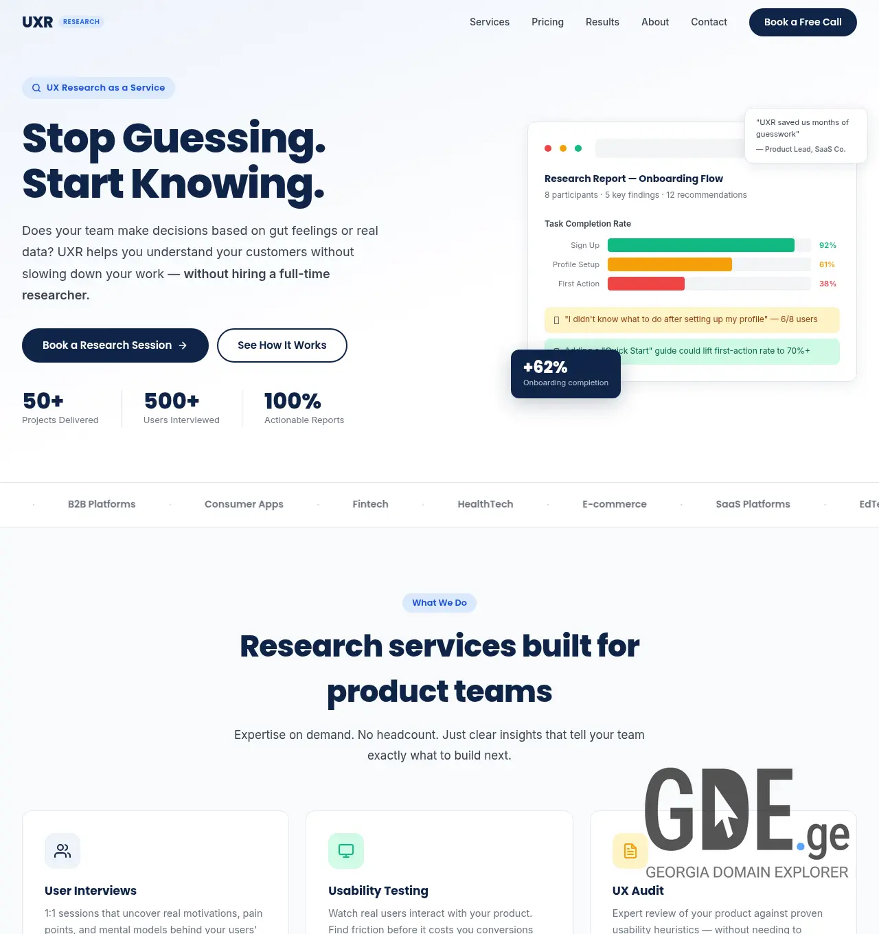 Screenshot of the site uxr.ge at 2026-06-13