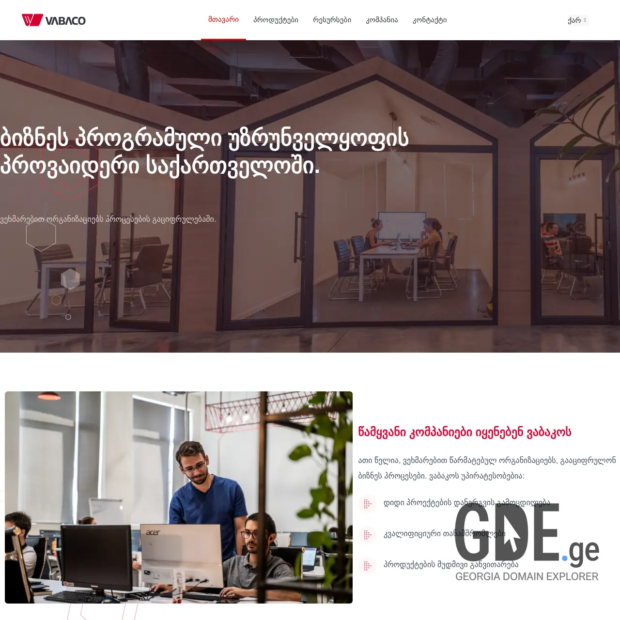 Screenshot of the site vabaco.ge at 2026-03-26