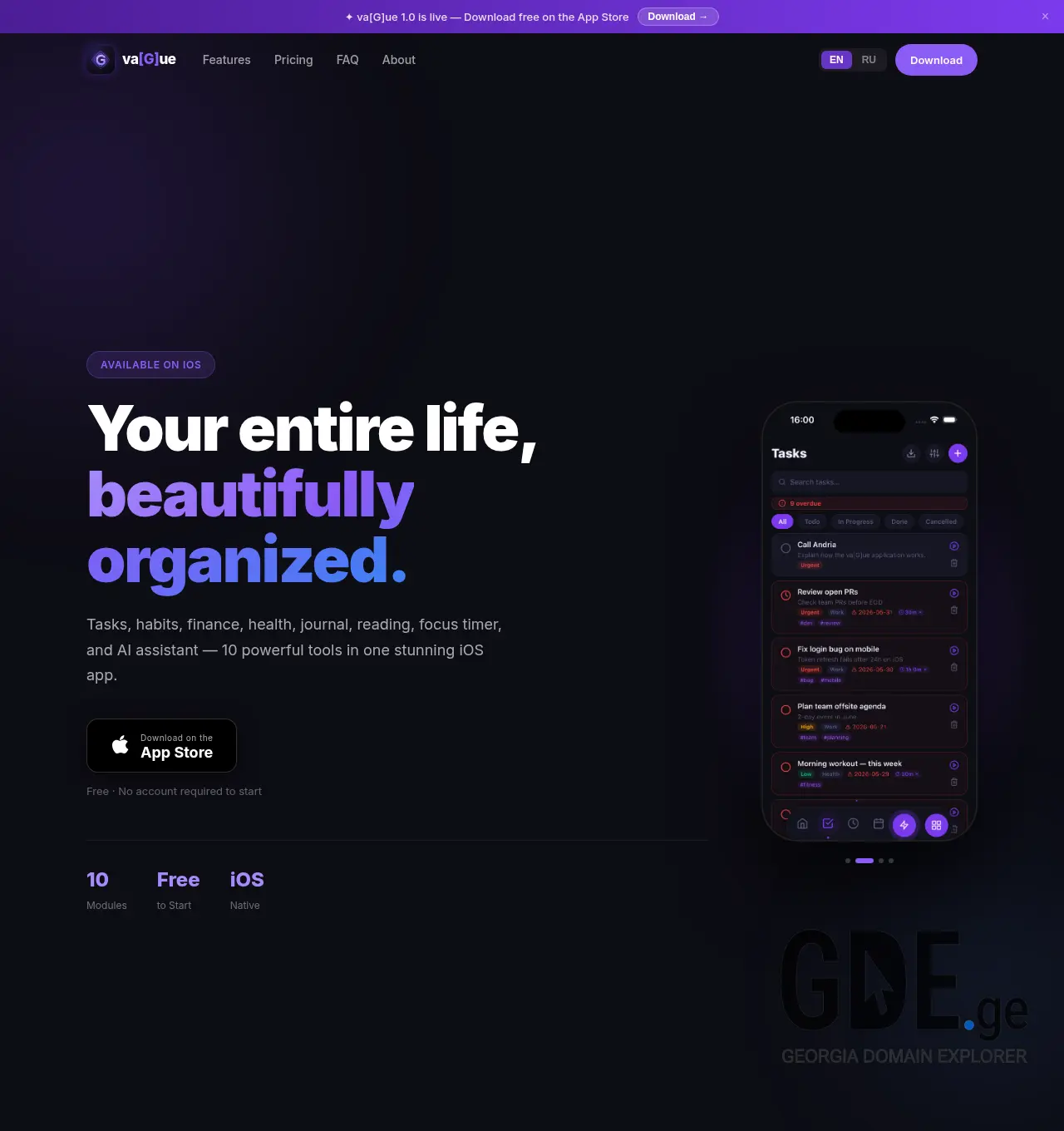 Screenshot of the site vague.ge at 2026-06-03