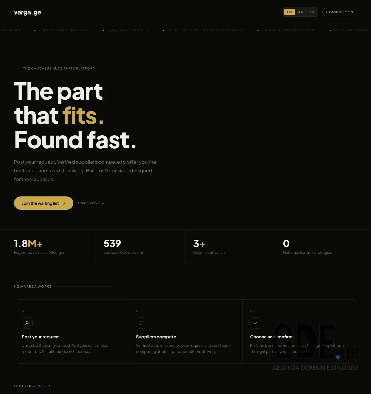 Screenshot of the site varga.ge at 2026-06-07
