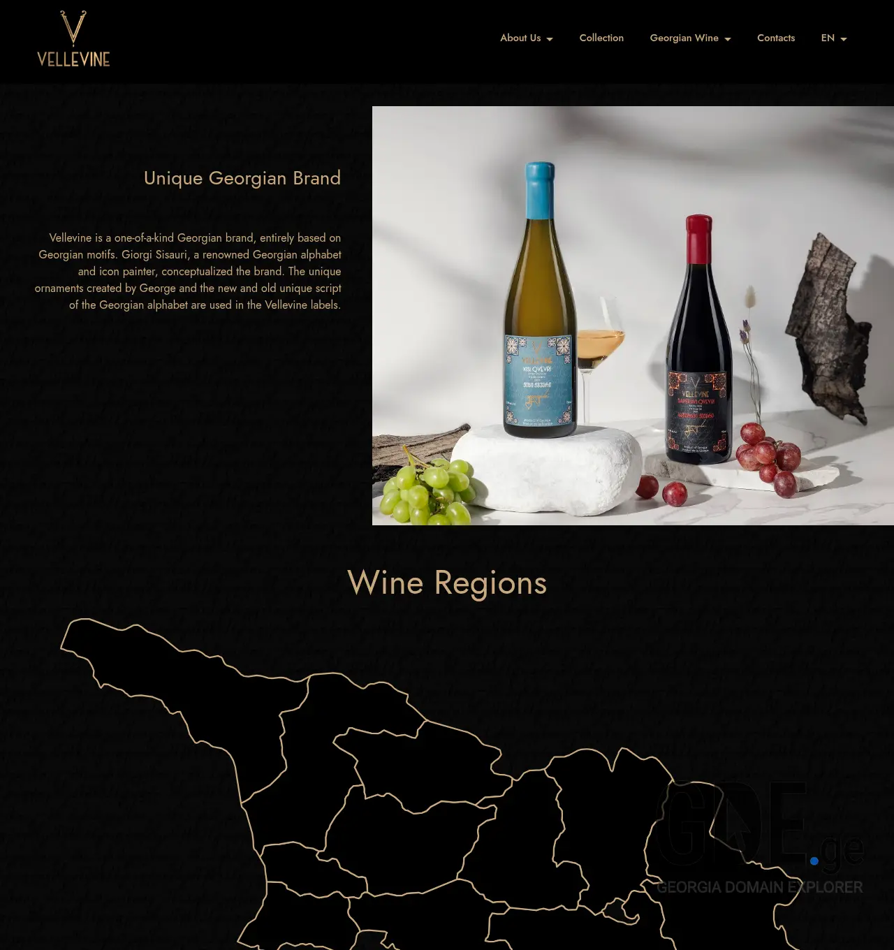 Screenshot of the site vellevine.ge at 2026-04-12