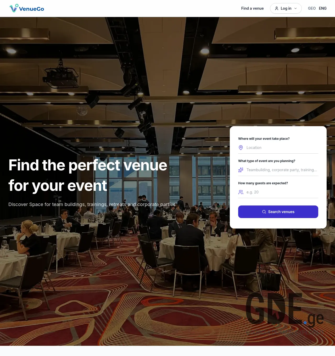 Screenshot of the site venuego.ge at 2026-06-29