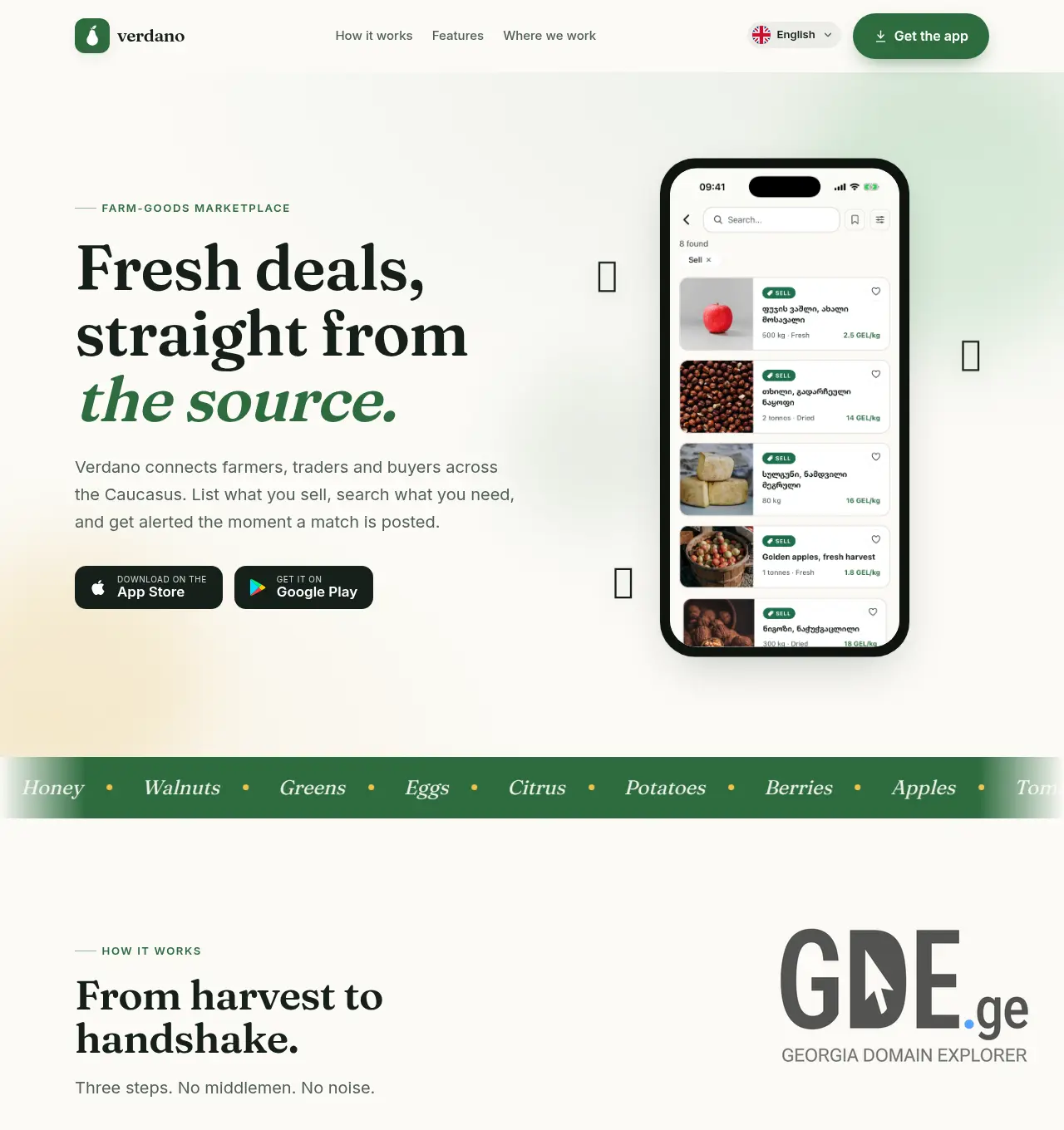 Screenshot of the site verdano.ge at 2026-06-26