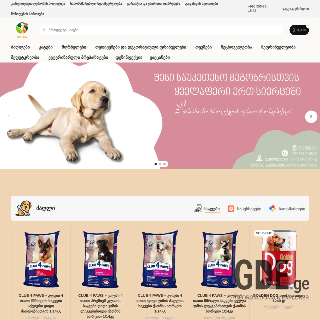 Screenshot of the site vethub.ge at 2026-03-26