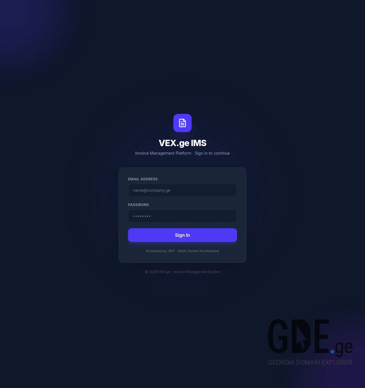 Screenshot of the site vex.ge at 2026-06-14