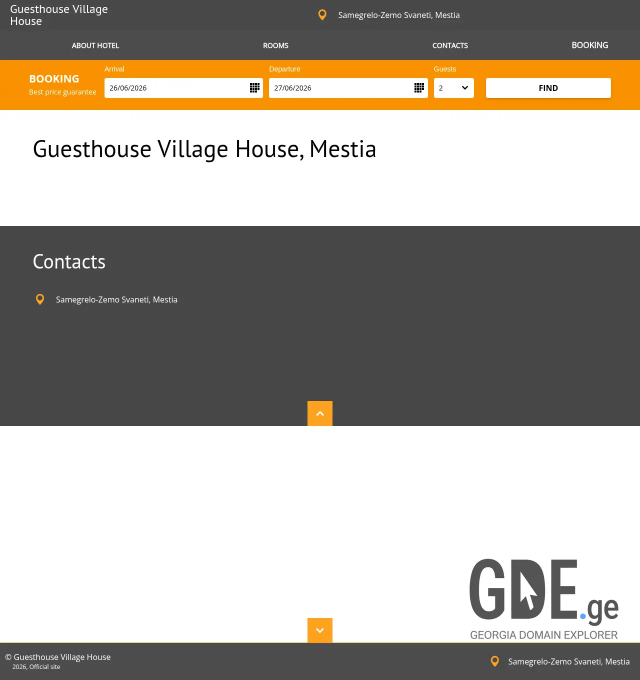 Screenshot of the site villagehouse.ge at 2026-06-26
