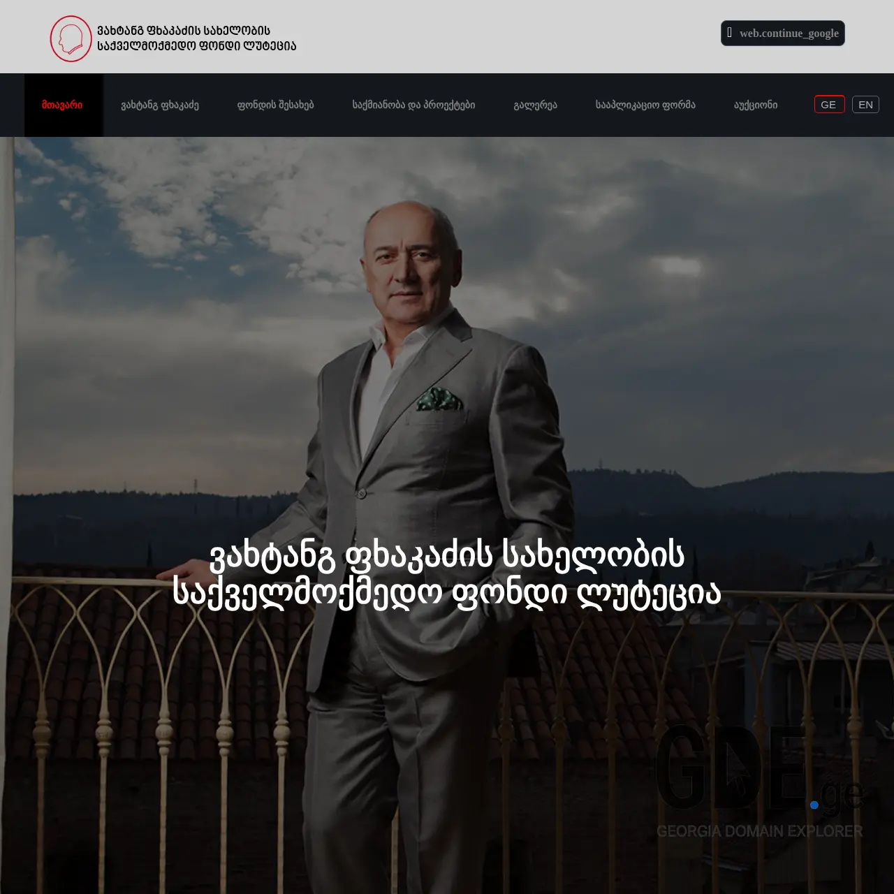 Screenshot of the site vp-luteciafoundation.ge at 2026-03-26