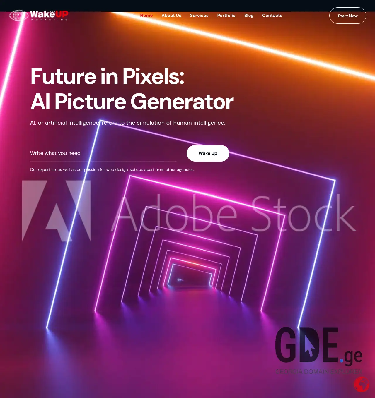 Screenshot of the site wakeup.ge at 2026-06-02
