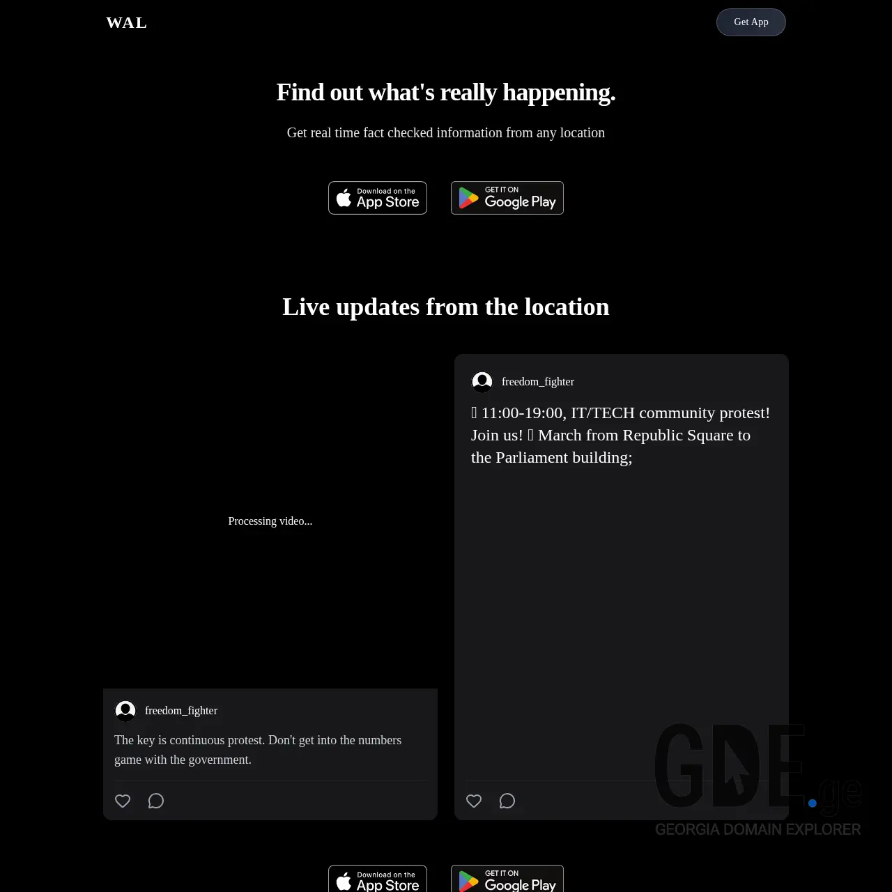 Screenshot of the site wal.ge at 2026-03-27