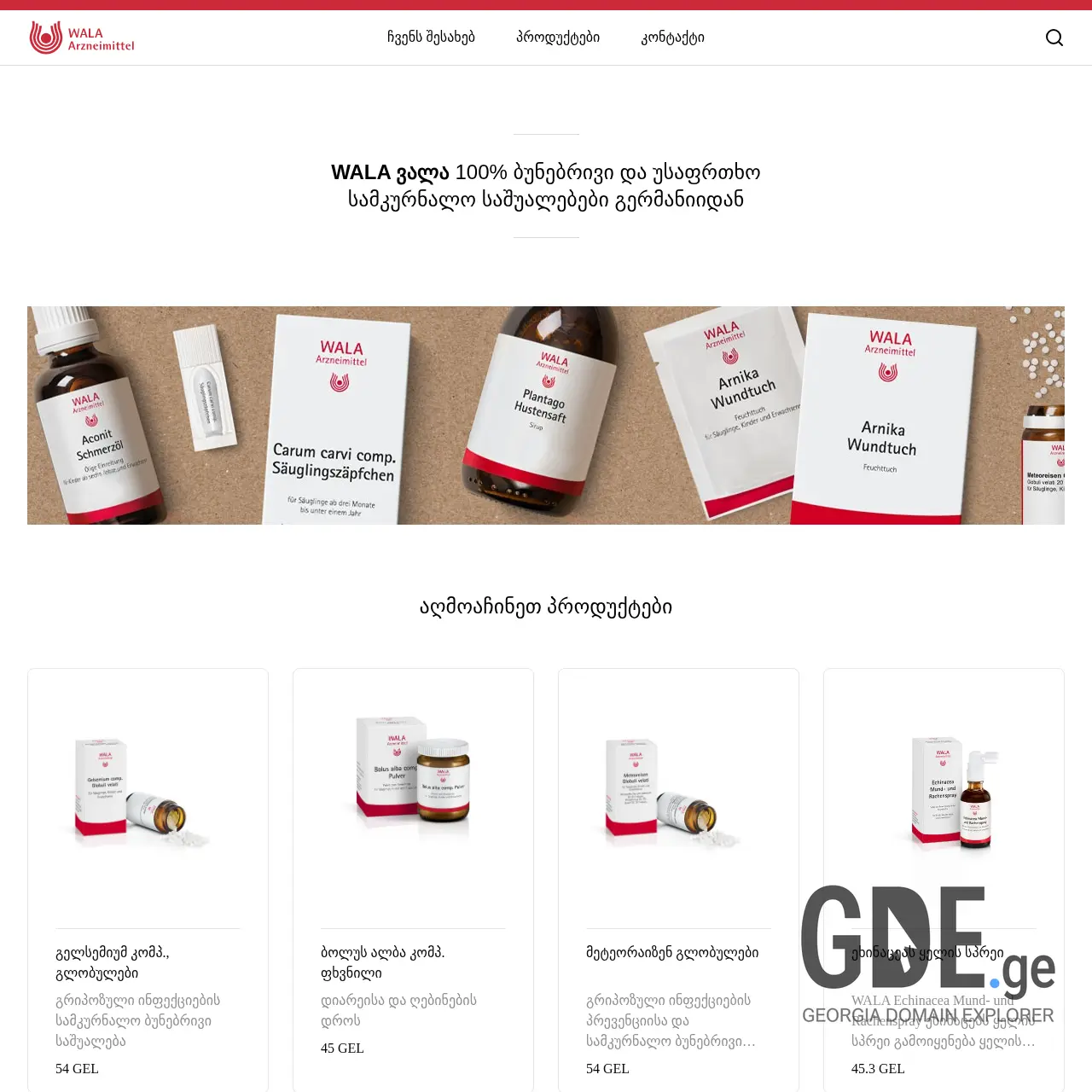 Screenshot of the site wala.ge at 2026-03-27