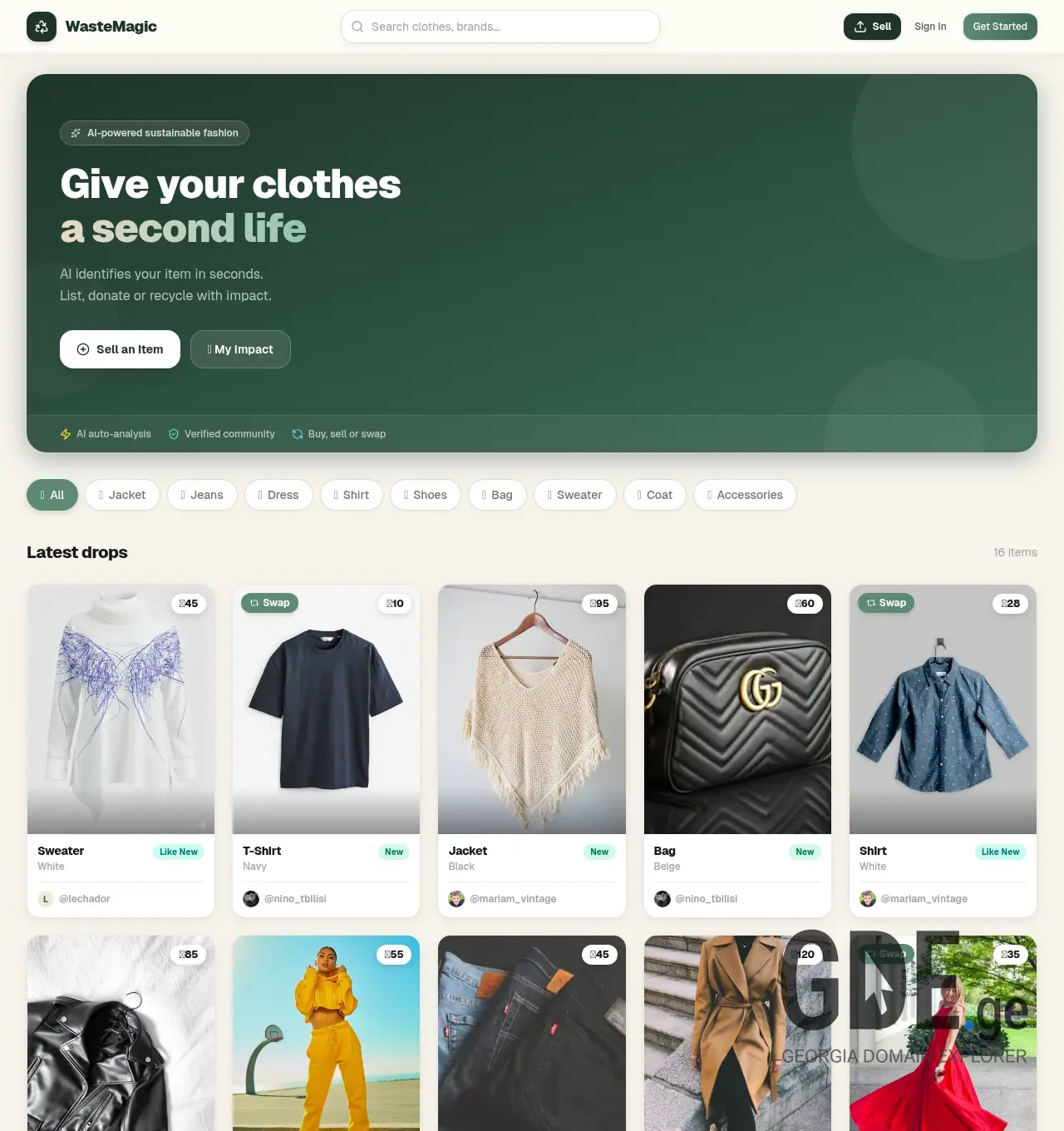 Screenshot of the site wastemagic.ge at 2026-04-06