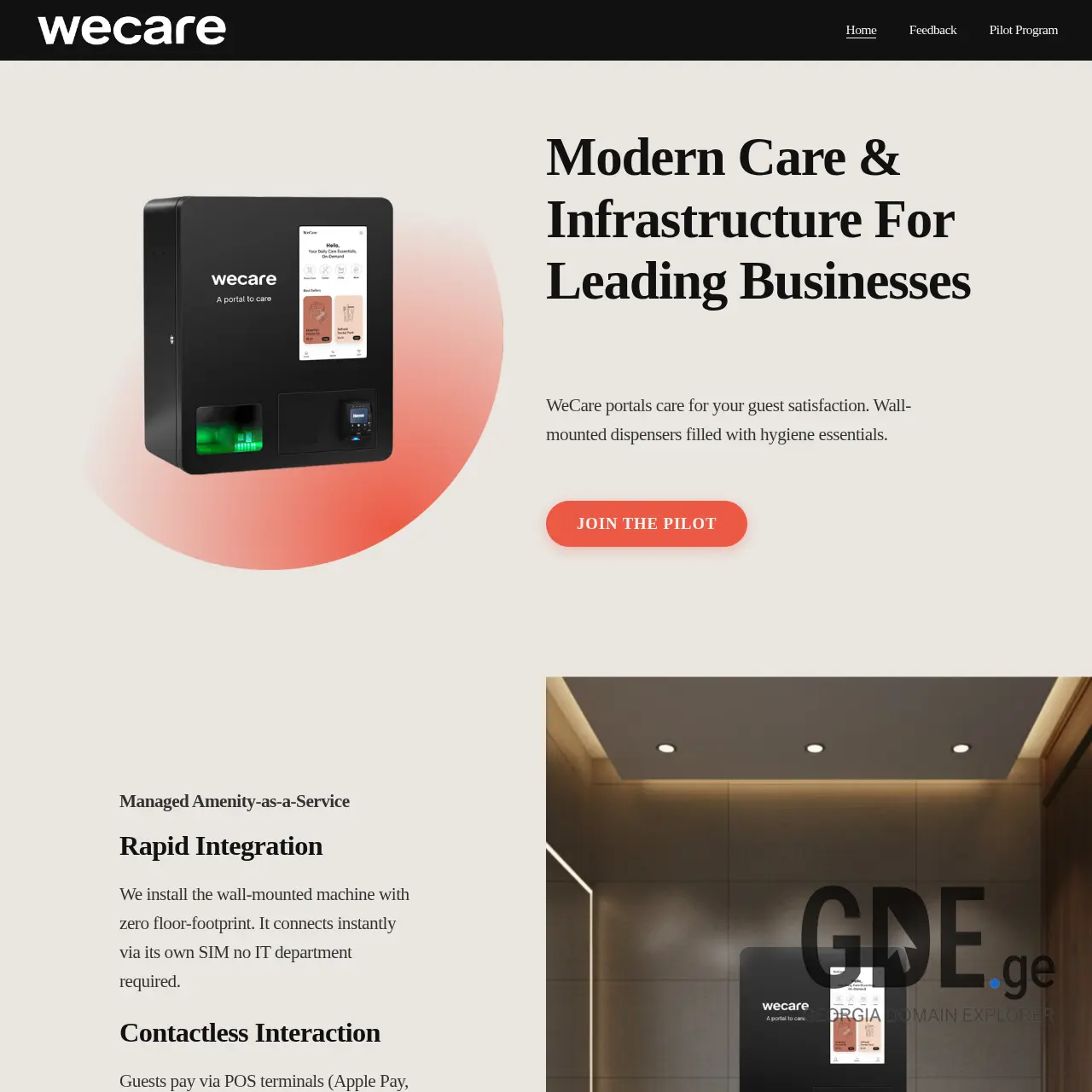 Screenshot of the site wecare.ge at 2026-03-26