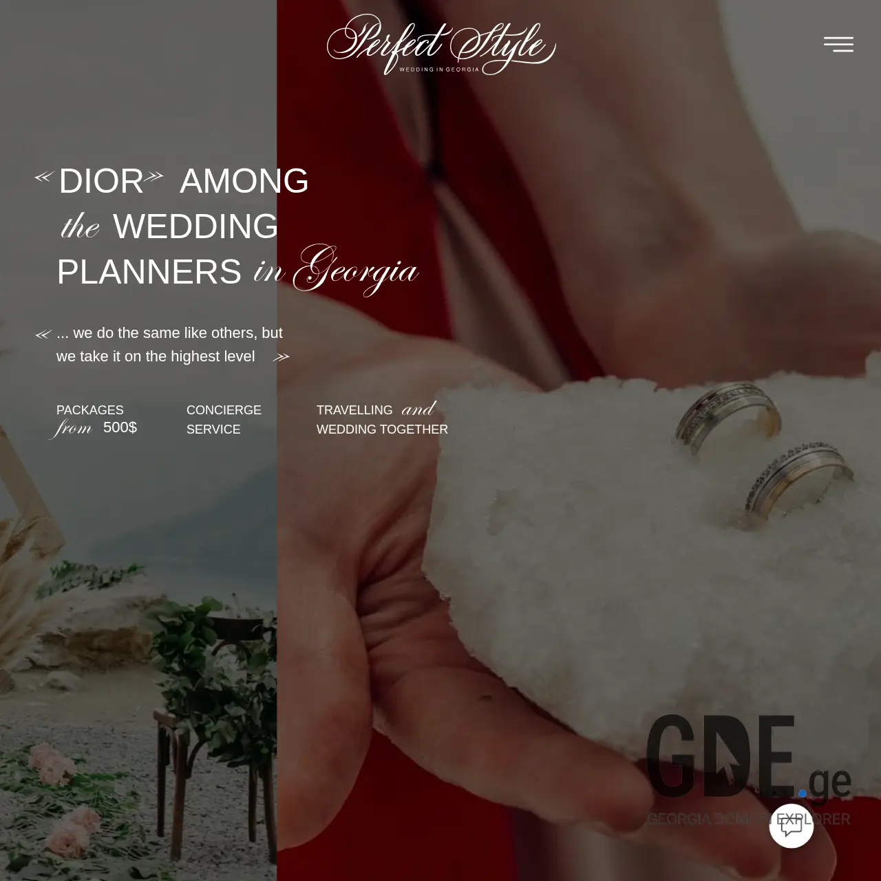 Screenshot of the site weddingingeorgia.ge at 2026-03-27