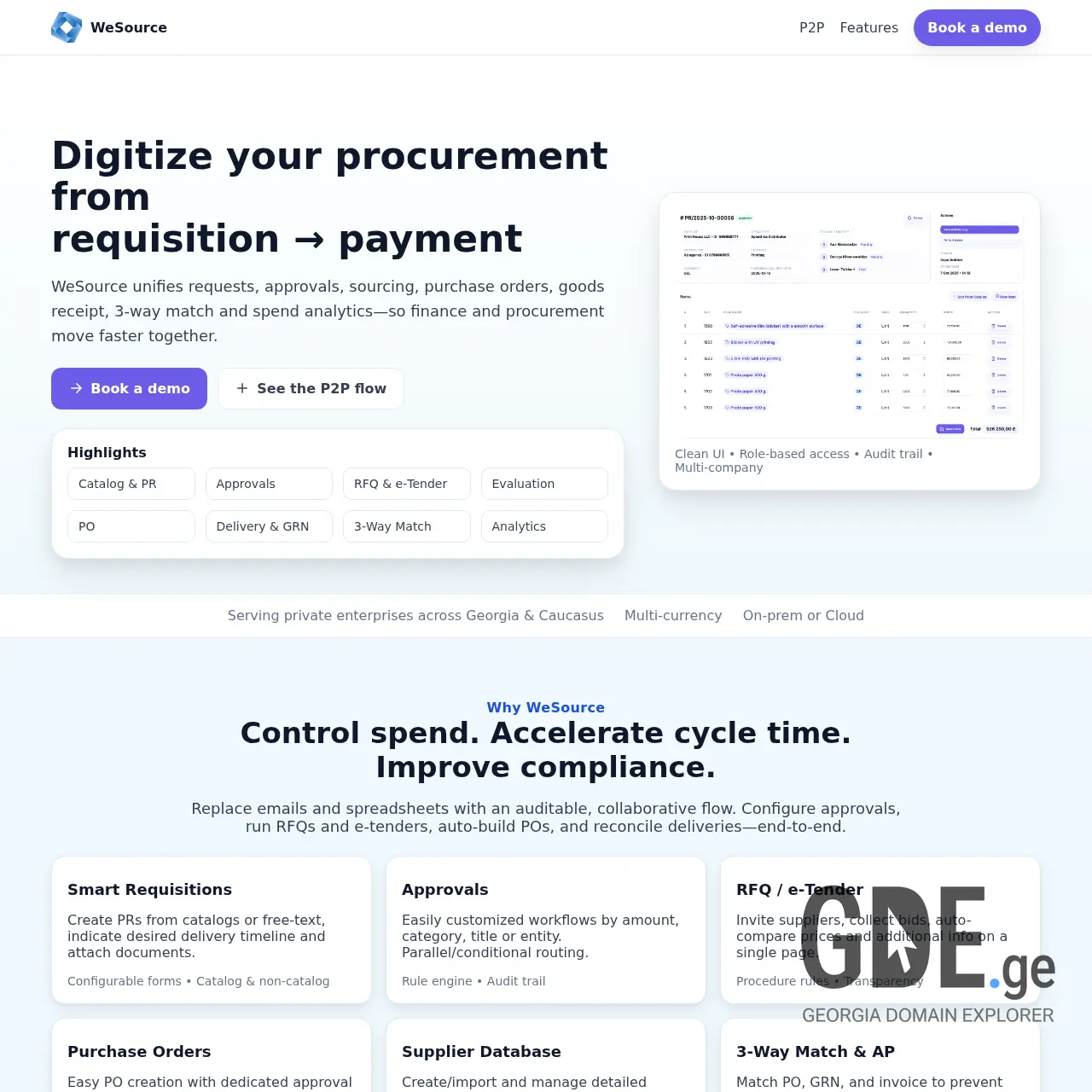 Screenshot of the site wesource.ge at 2026-03-26