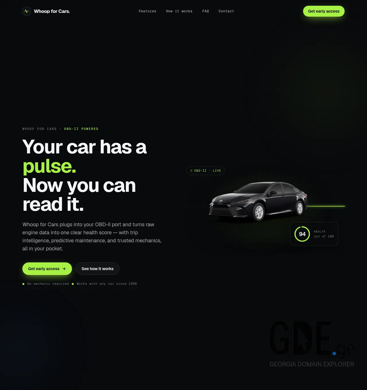 Screenshot of the site whoopforcars.ge at 2026-05-30