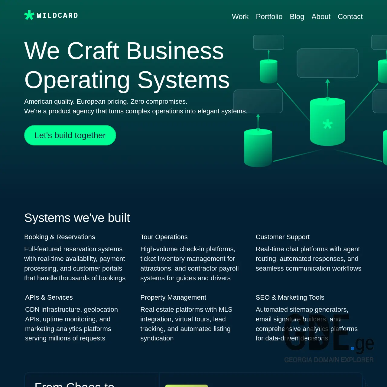Screenshot of the site wildcard.ge at 2026-03-27