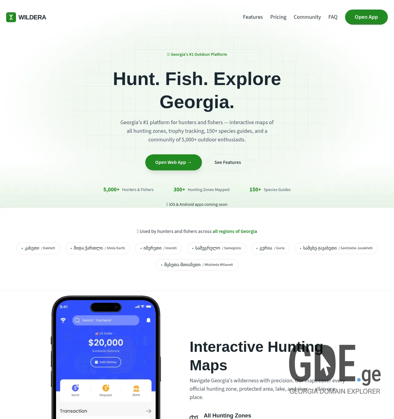 Screenshot of the site wildera.ge at 2026-05-24