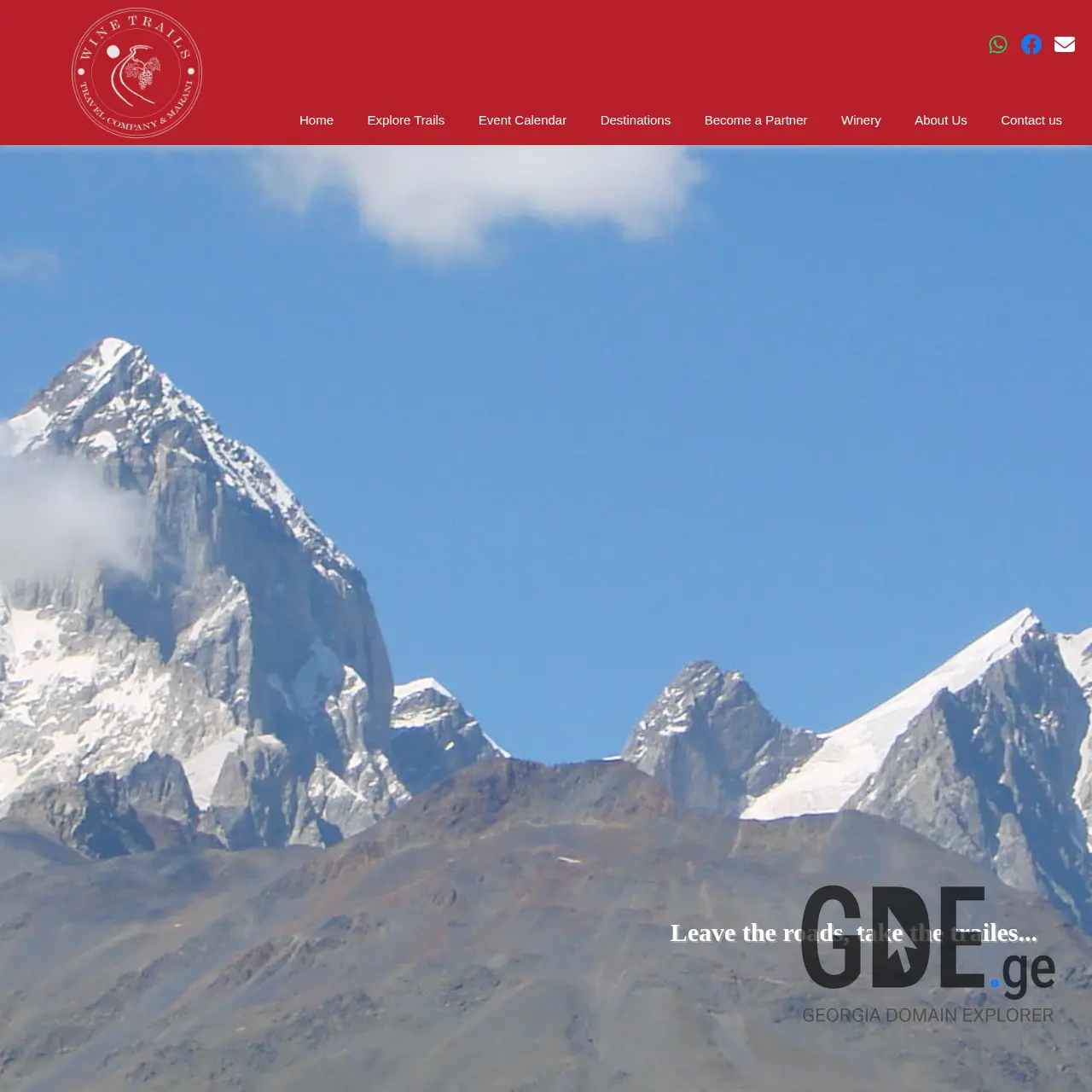 Screenshot of the site winetrails.ge at 2026-03-01