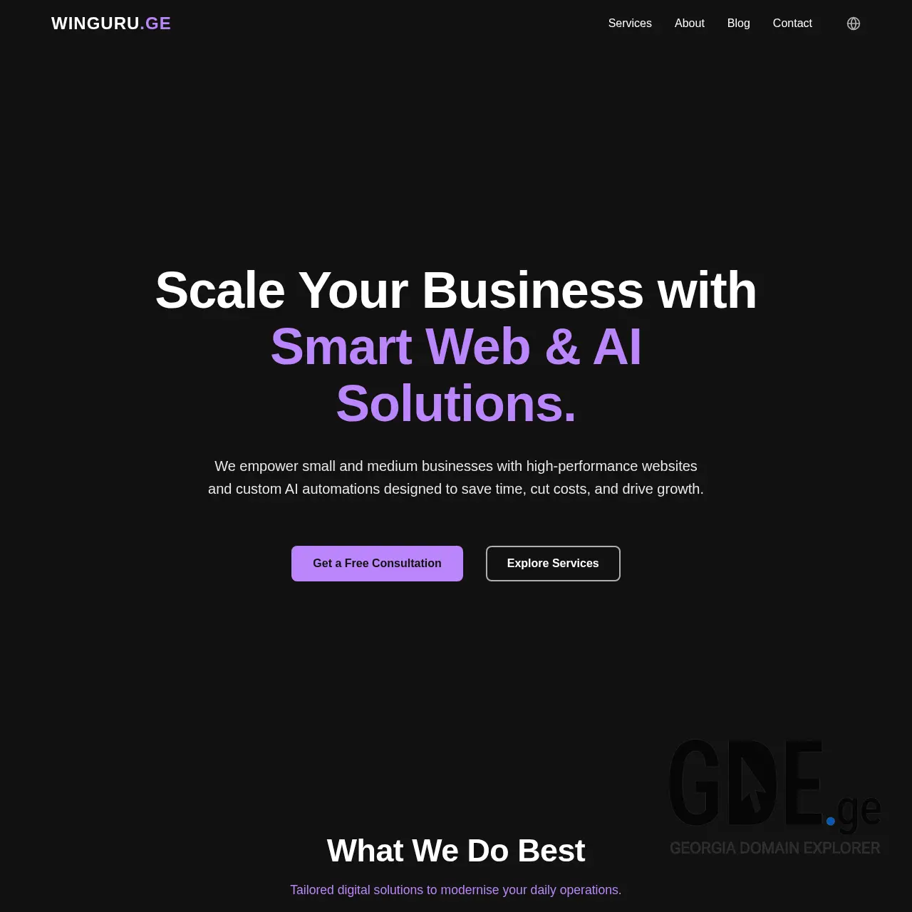 Screenshot of the site winguru.ge at 2026-03-23