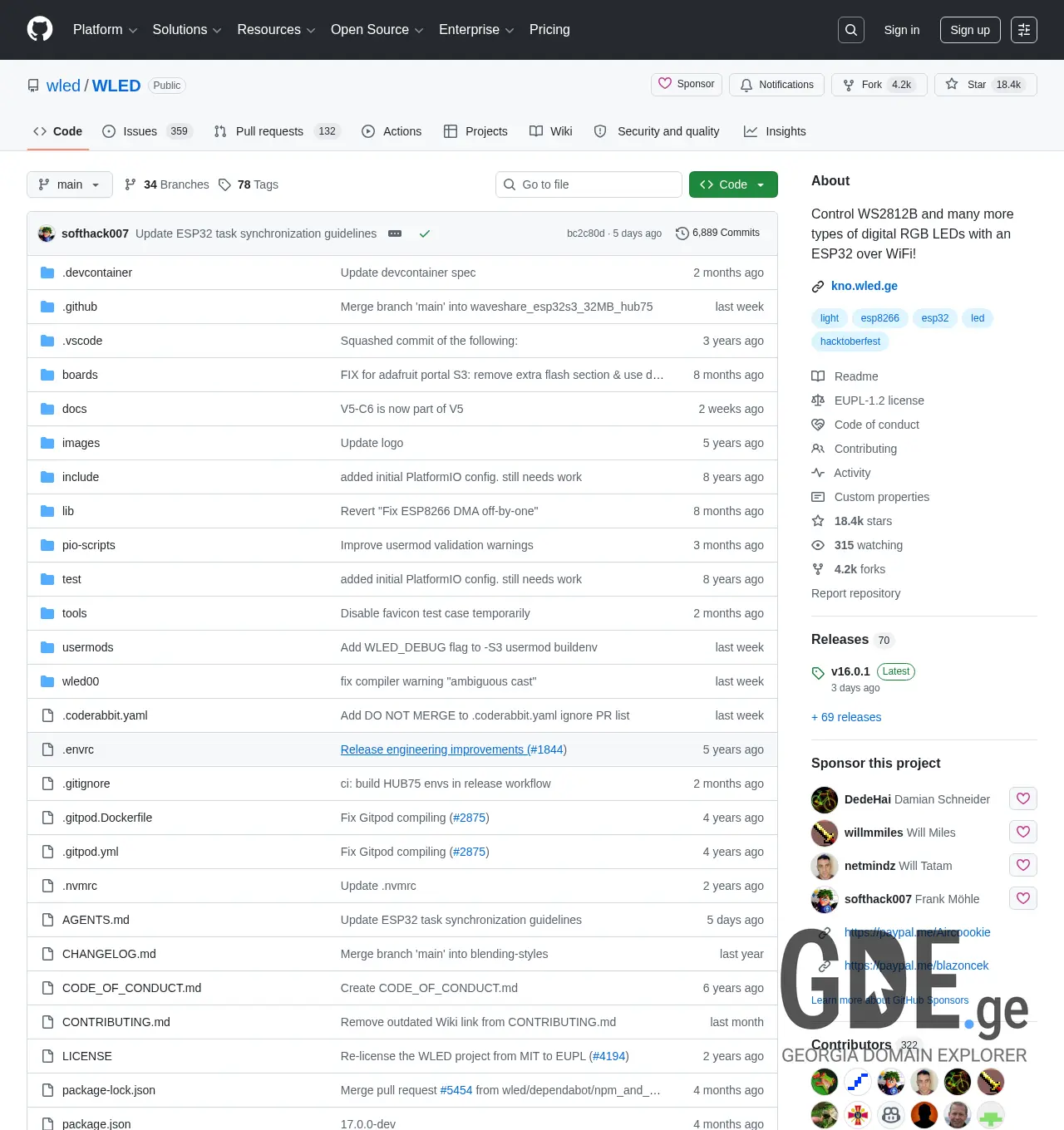 Screenshot of the site wled.ge at 2026-07-11