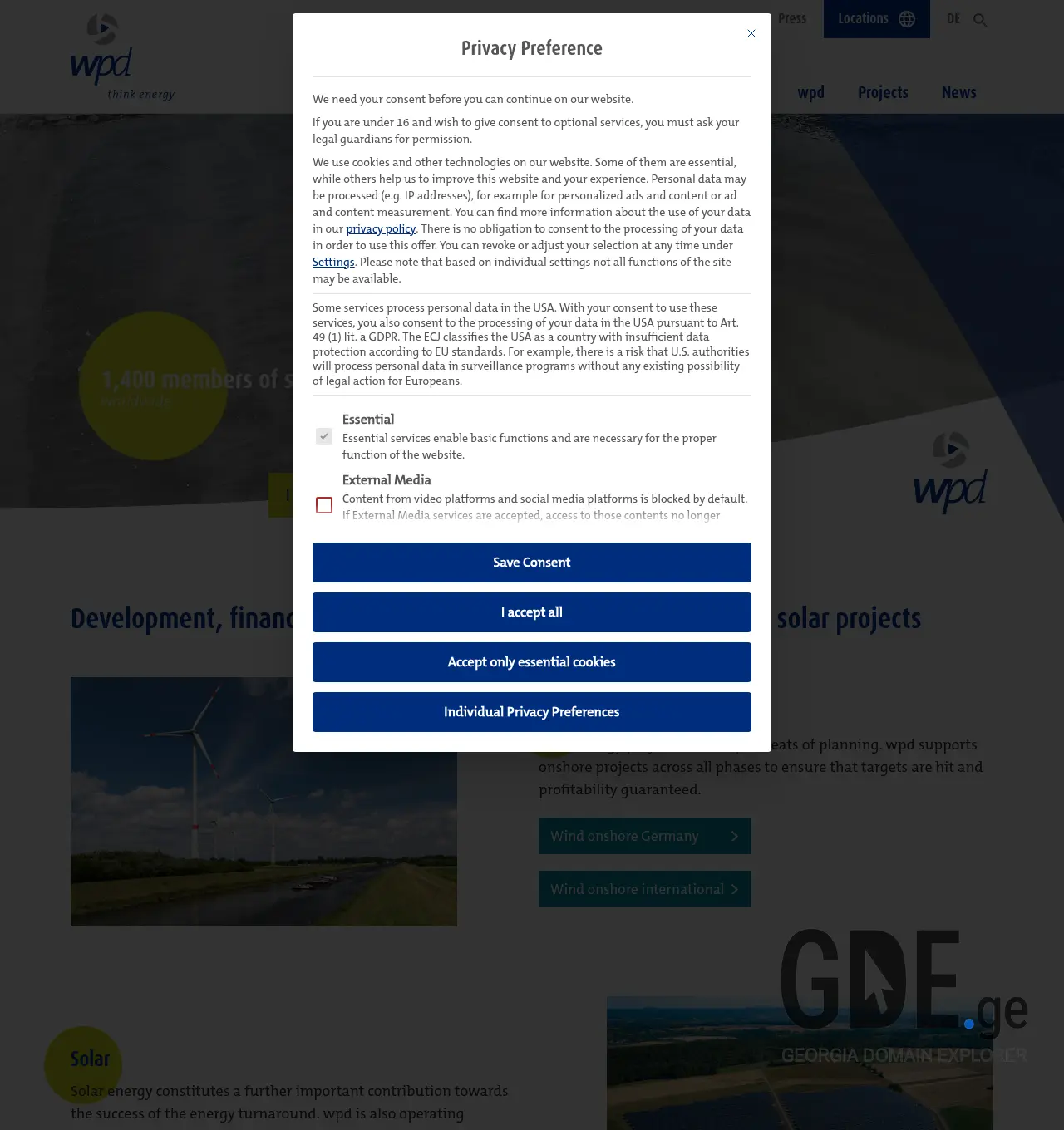 Screenshot of the site wpd.ge at 2026-06-13