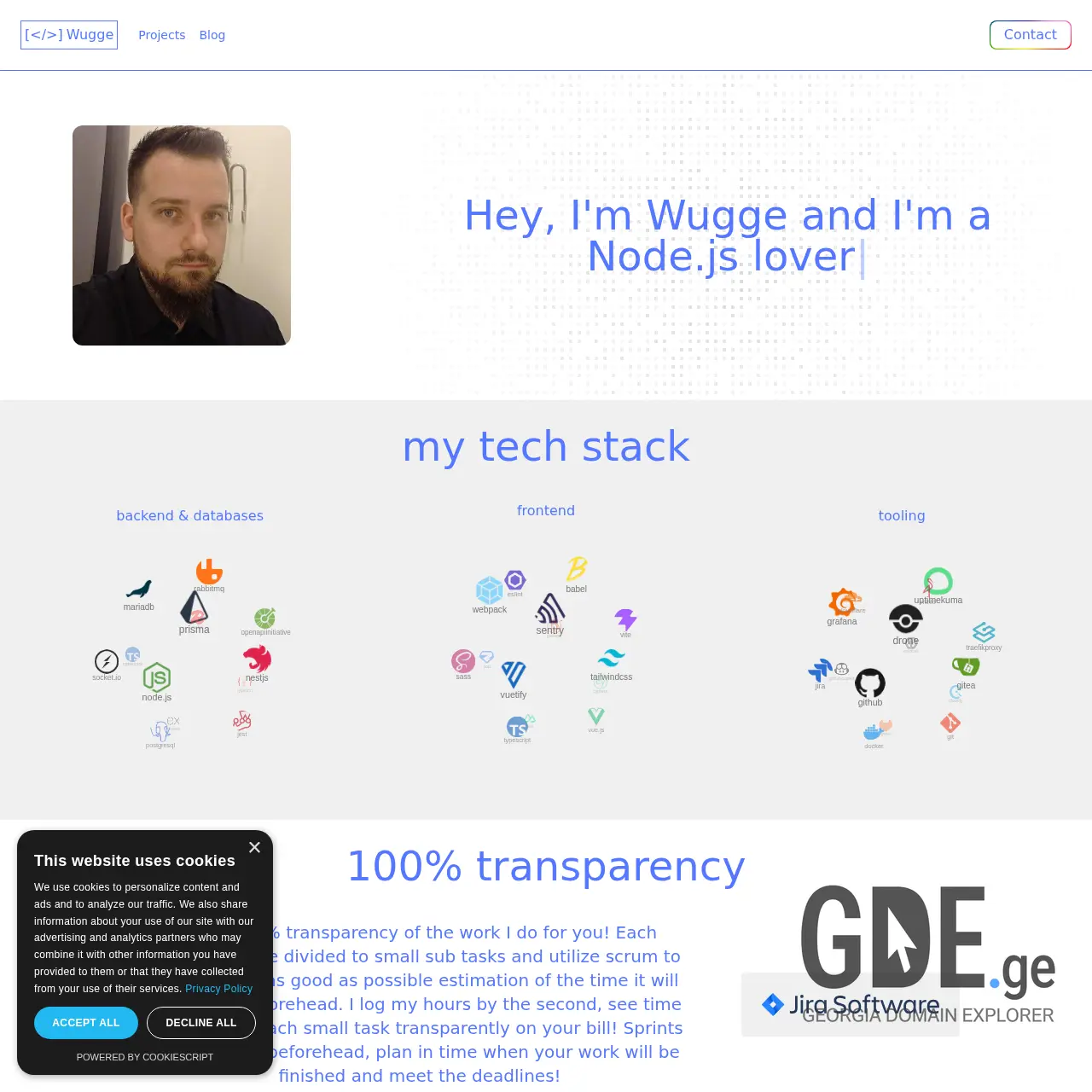 Screenshot of the site wug.ge at 2026-03-25