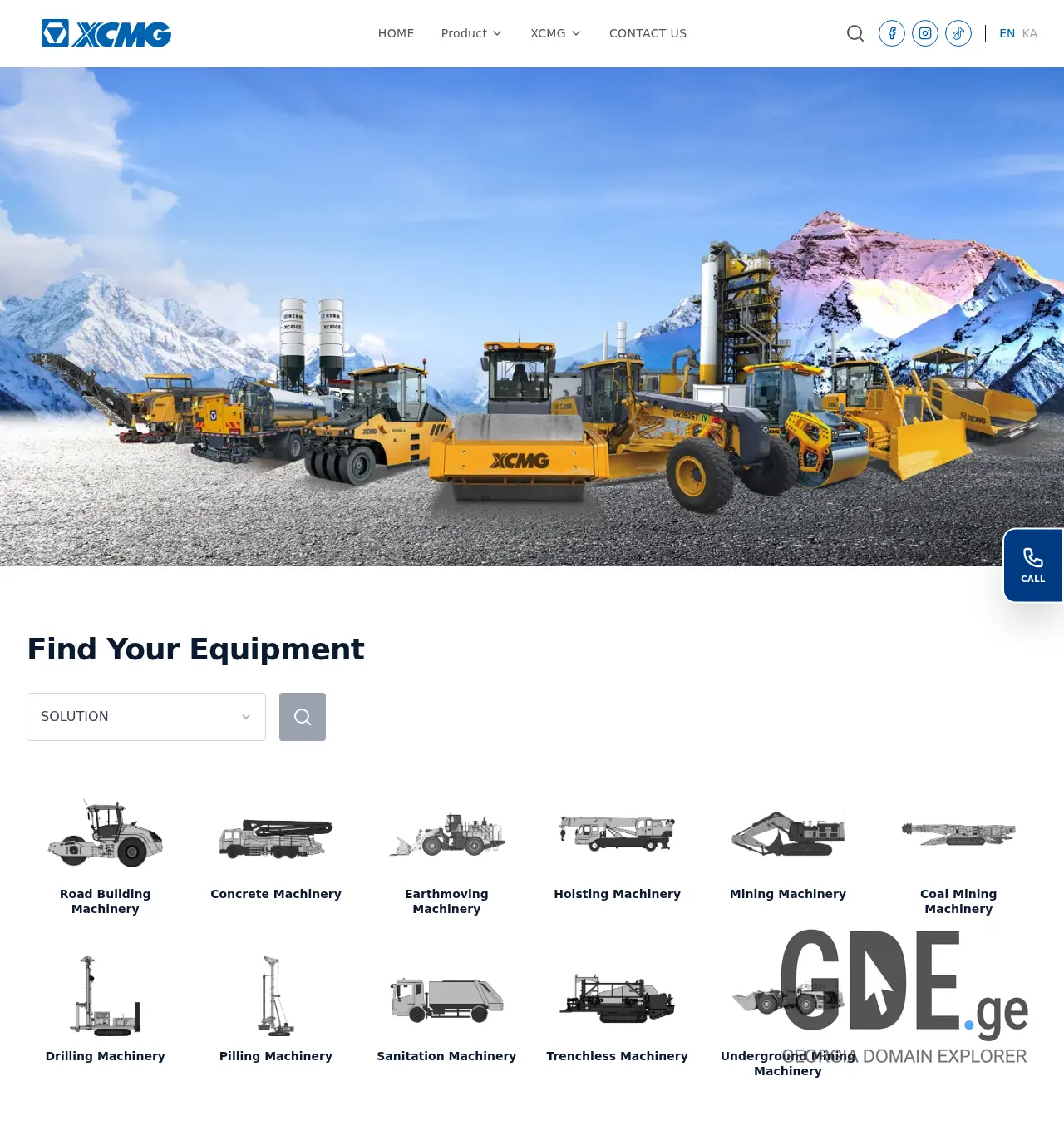 Screenshot of the site xcmg-ge.ge at 2026-05-14