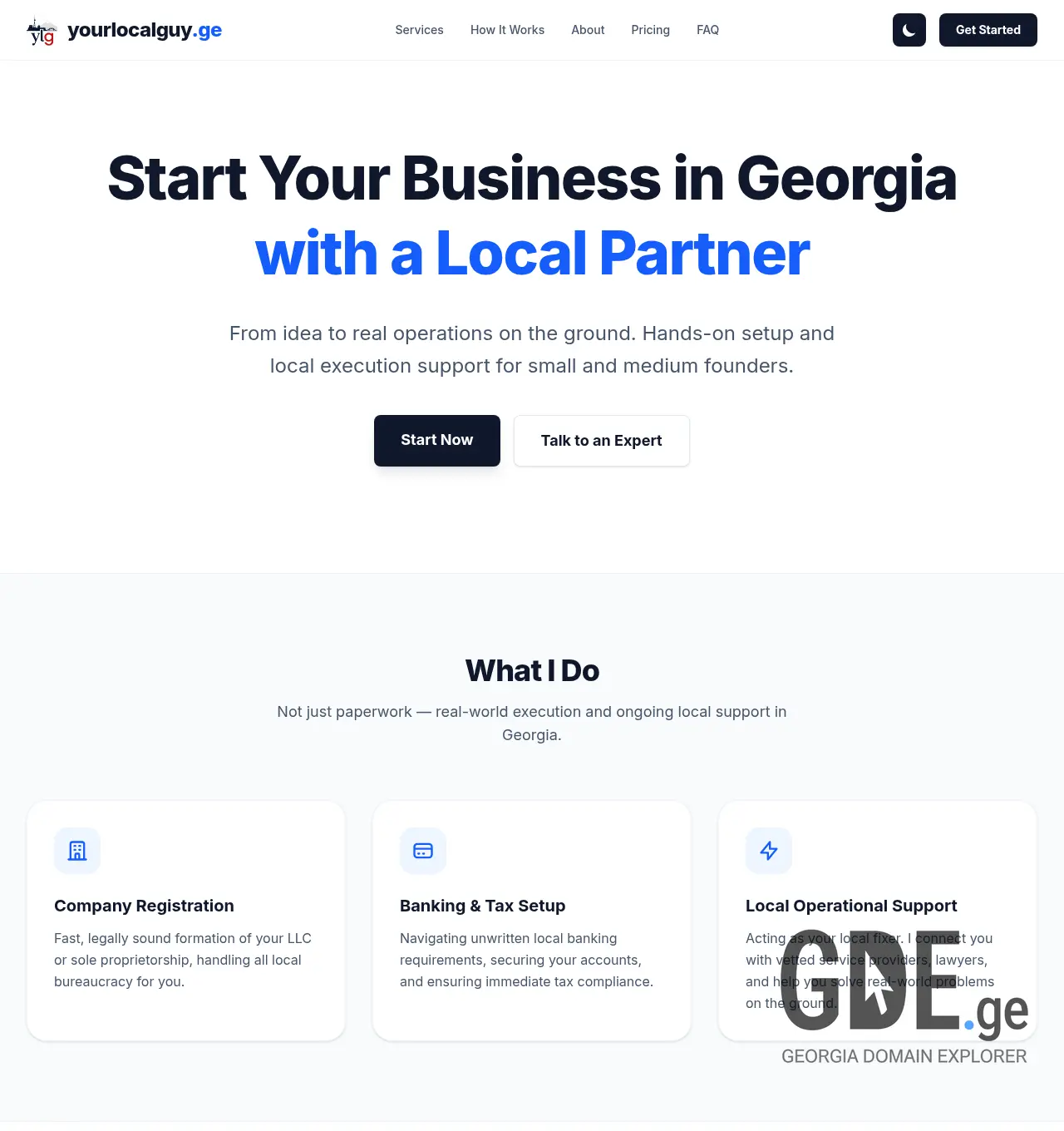 Screenshot of the site yourlocalguy.ge at 2026-05-31