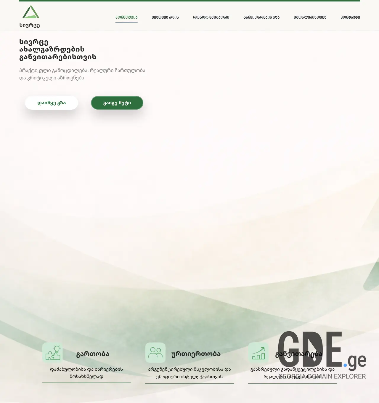 Screenshot of the site youthspace.ge at 2026-06-08