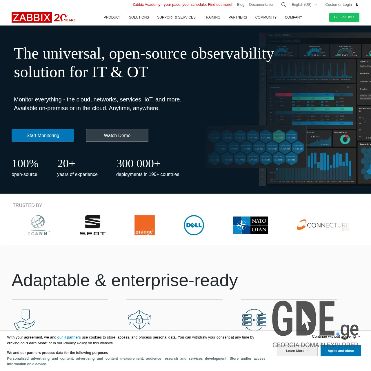 Screenshot of the site zabbix.ge at 2026-03-01