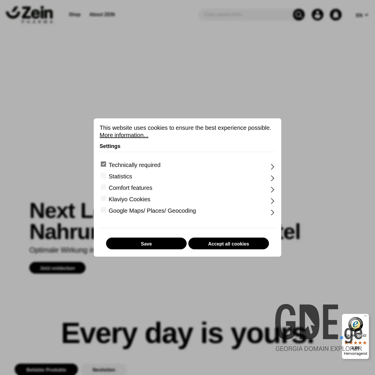 Screenshot of the site zeinpharma.ge at 2026-03-26