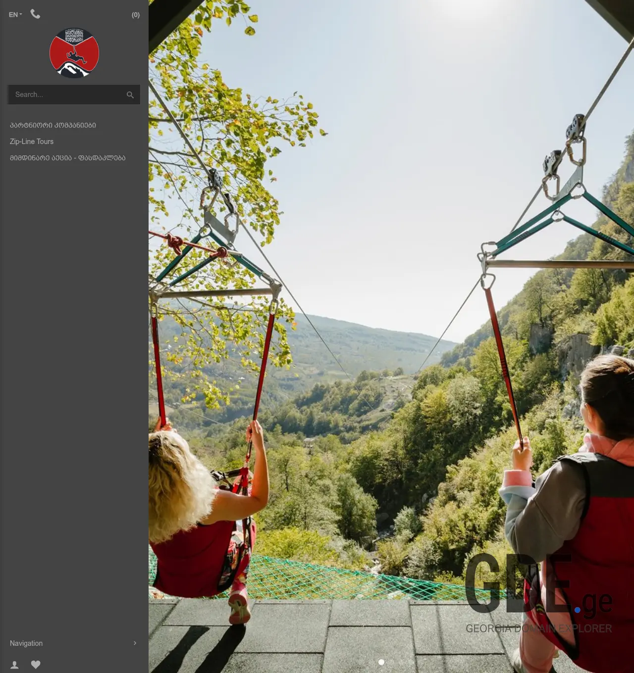 Screenshot of the site ziplinegeorgia.ge at 2026-05-11